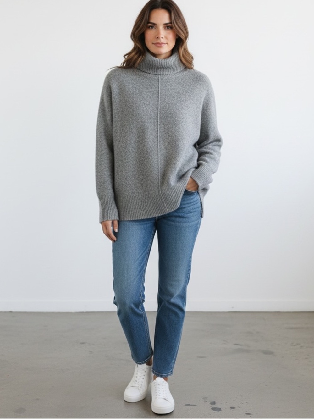 CHARTER CLUB | Women’s Grey Pure Cashmere Turtleneck Sweater size L Quiet Luxury - Picture 3 of 12